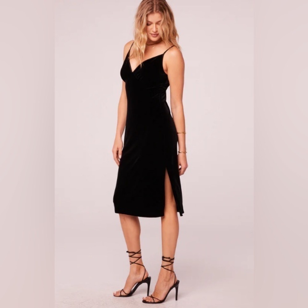 NWT Band of the Free Girl Crush Black Velvet MIDI Dress Size Large Whimsigoth - Picture 4 of 12